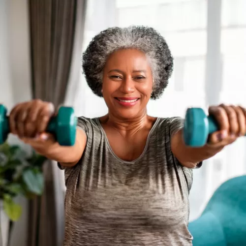 Woman lifting weights